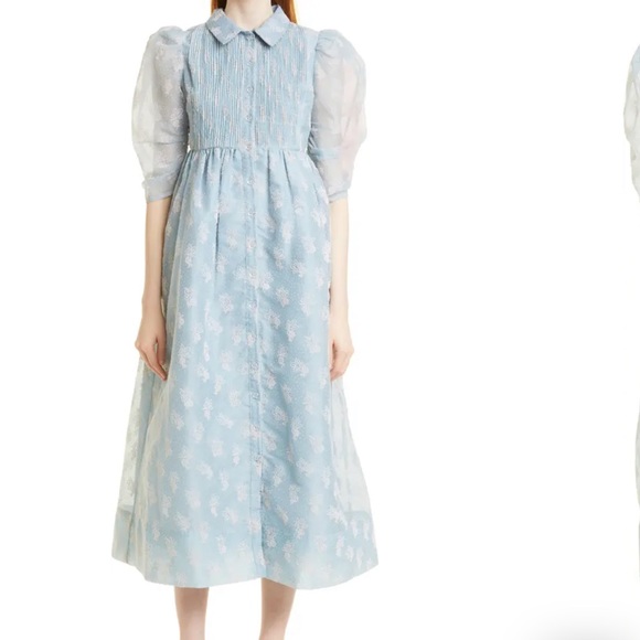 Bytimo from Nordstrom Organza puff sleeve midi dress great for a bridal shower - Picture 6 of 10